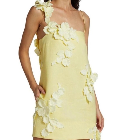 NWT Zimmermann High Tide Lift Off Flower Mini Dress light yellow - Picture 2 of 7